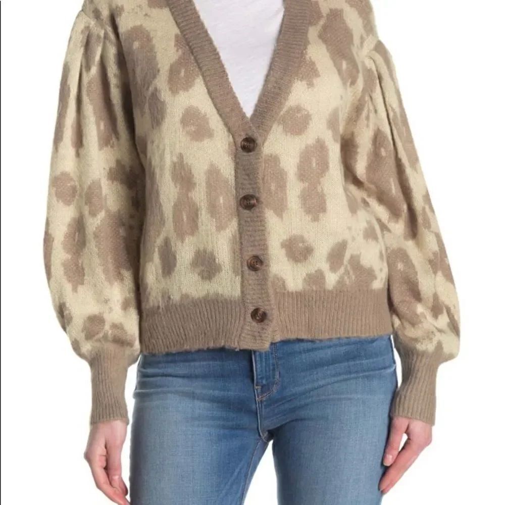 Mustard Seed Vneck Animal Print Cardigan